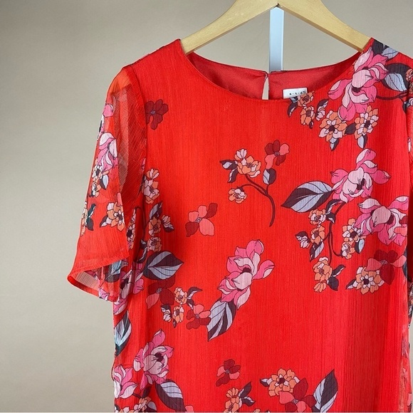 a new day Small Floral Asymmetrical Ruffle Flowy Spring Retro Midi Dress Formal - Picture 10 of 10